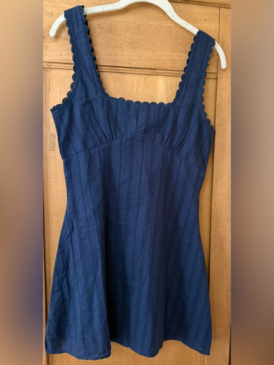 Princess Polly Dresses & Skirts - Princess Polly Navy Lace-Trim Dress
